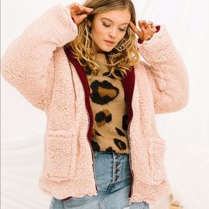 Reversible fluffy jacket